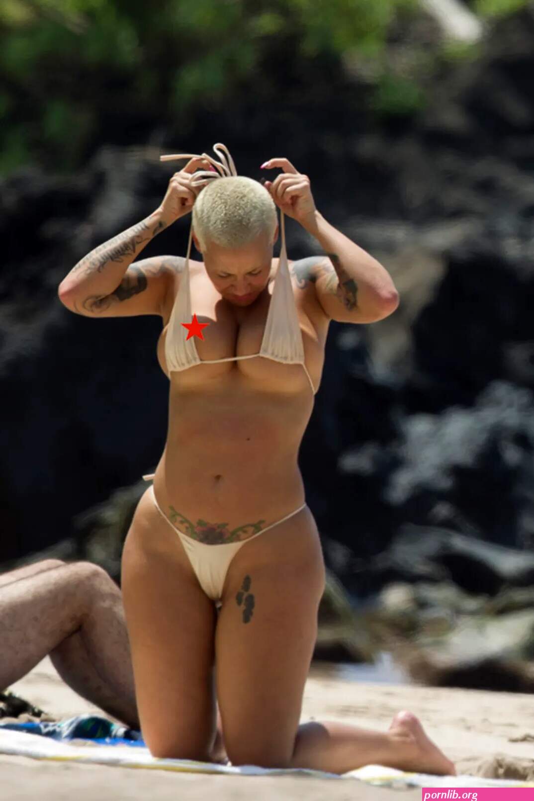 Amber Rose -- Topless Bikini Photos