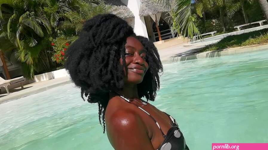 Elegant Delicate African Beauty enjoying the Swimming pool