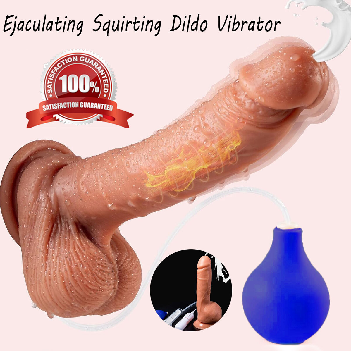 Squirting Ejaculating Dildo Multispeed Suction Cup Penis Vibrator Women Sex Toys