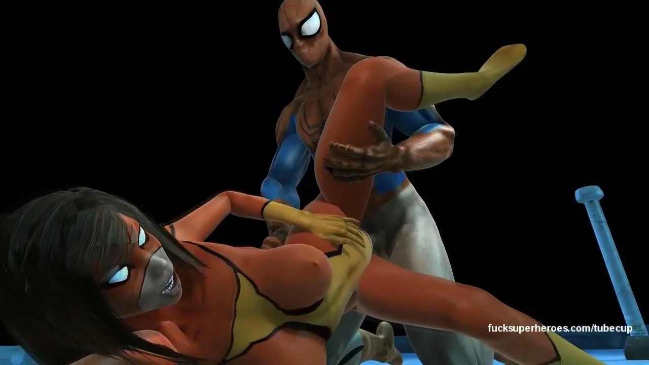SpiderMan fucks SpiderGirl on the roof