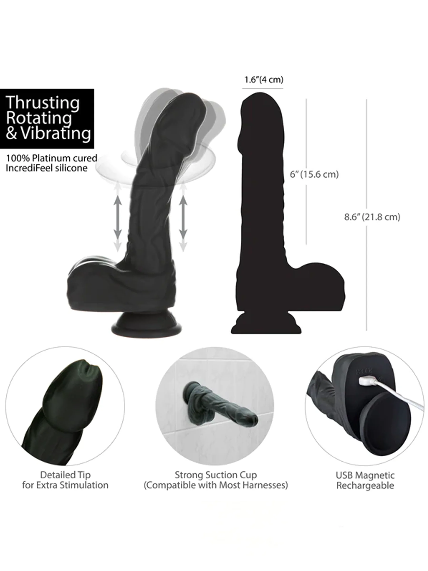 Naked Addiction Thrusting Dildo