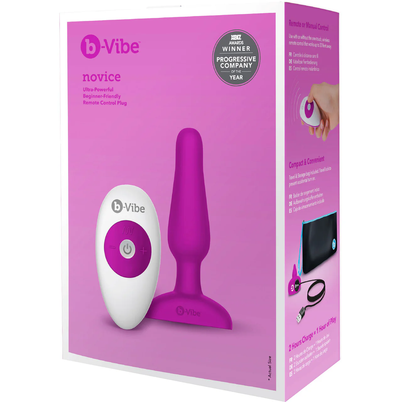 b-Vibe Novice Plug Vibrating Anal Plug With Remote