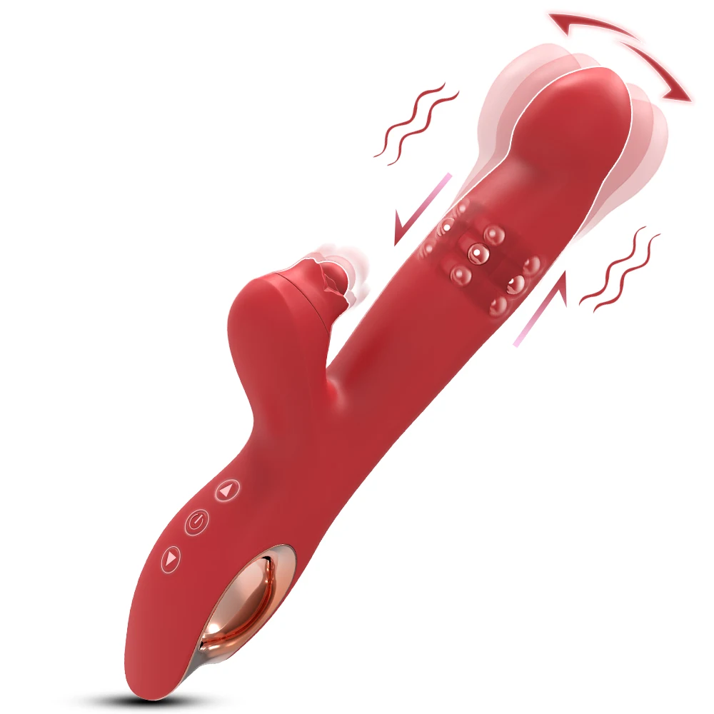 Vibrator ayun baru klitoris G Spot Licking mainan seks Stimulator Dildo pijat getaran untuk wanita