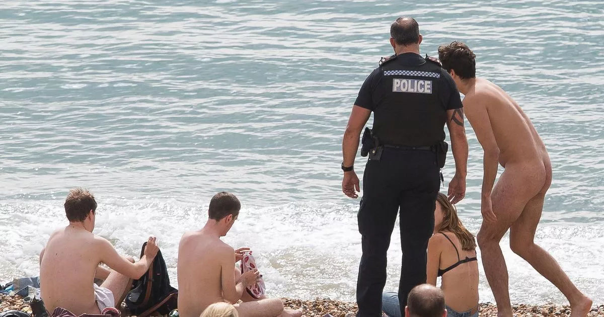 Sun-seekers showed bare-faced cheek as they sunbathed completely naked on busy beach
