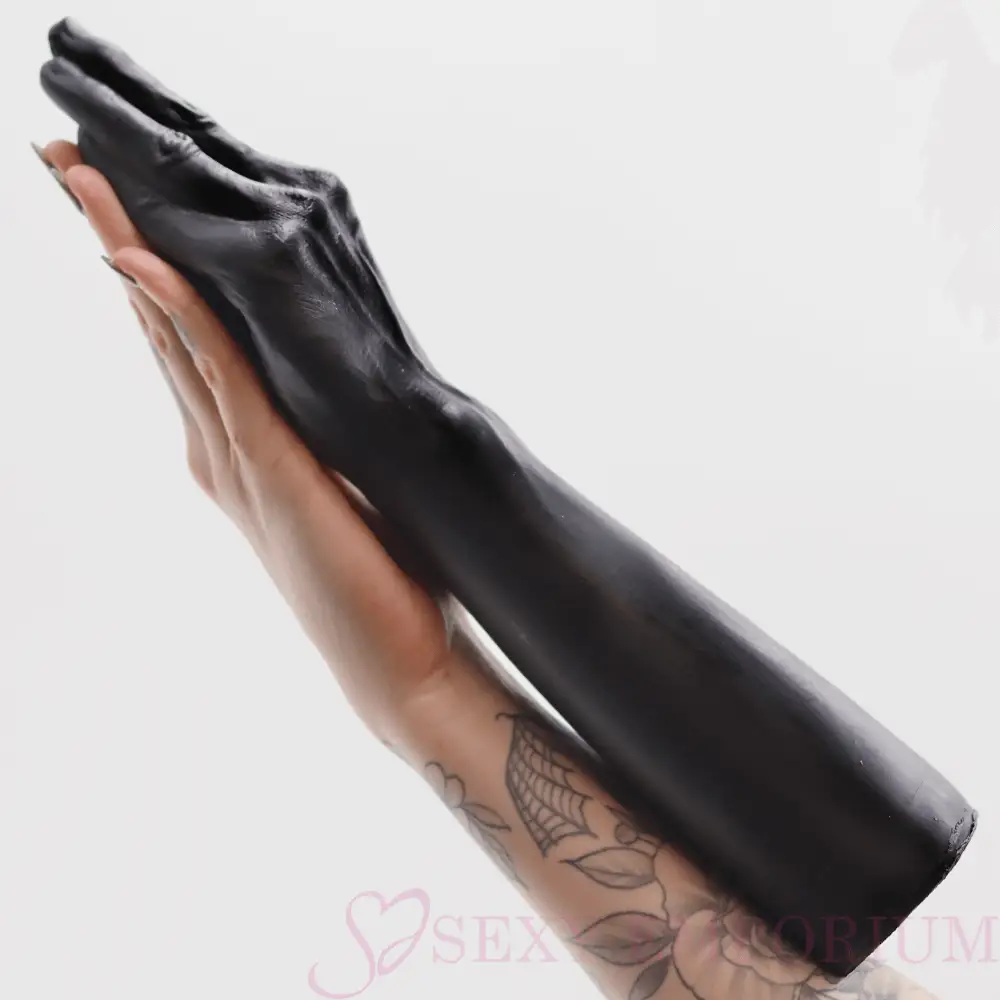 Handyman can 14 Inch Giant Hand and Arm Dildo Black