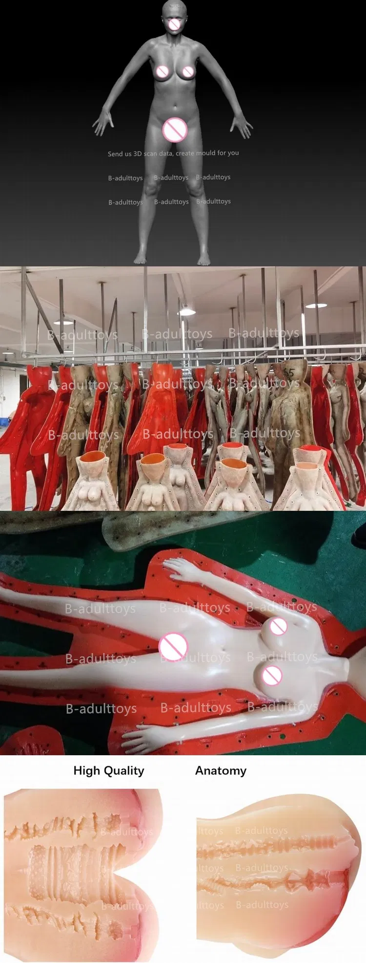 Male Masturbator 3D Sex Torso Love Doll Toy Realistic Ass Silicone Pussy Vagina Hip