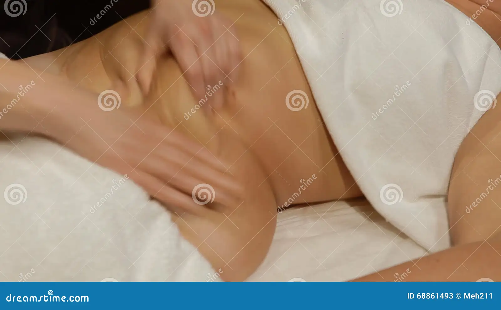 A Fat Woman is Being Massaged Stock Video