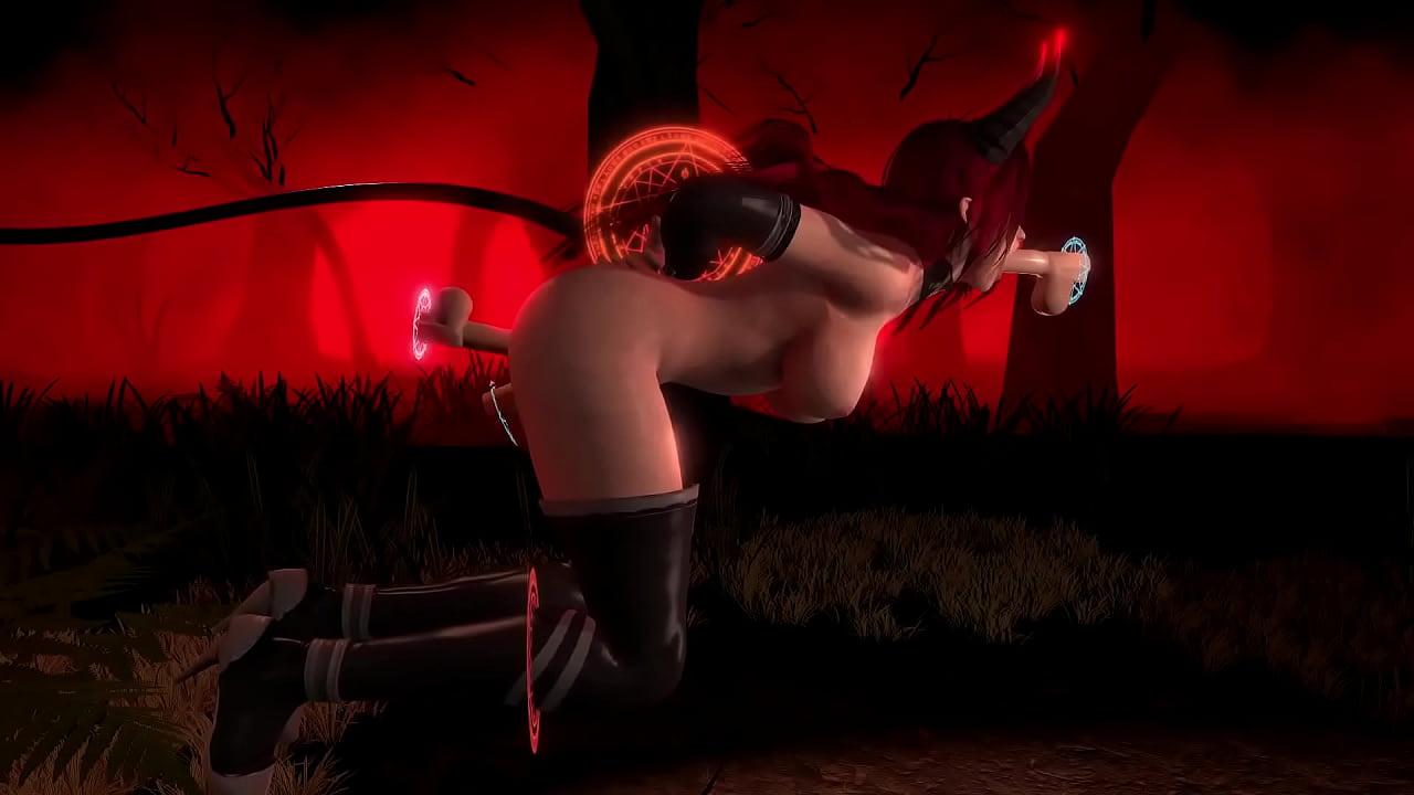Demon Girl Gets in a Gangband Trap With Magic Dicks