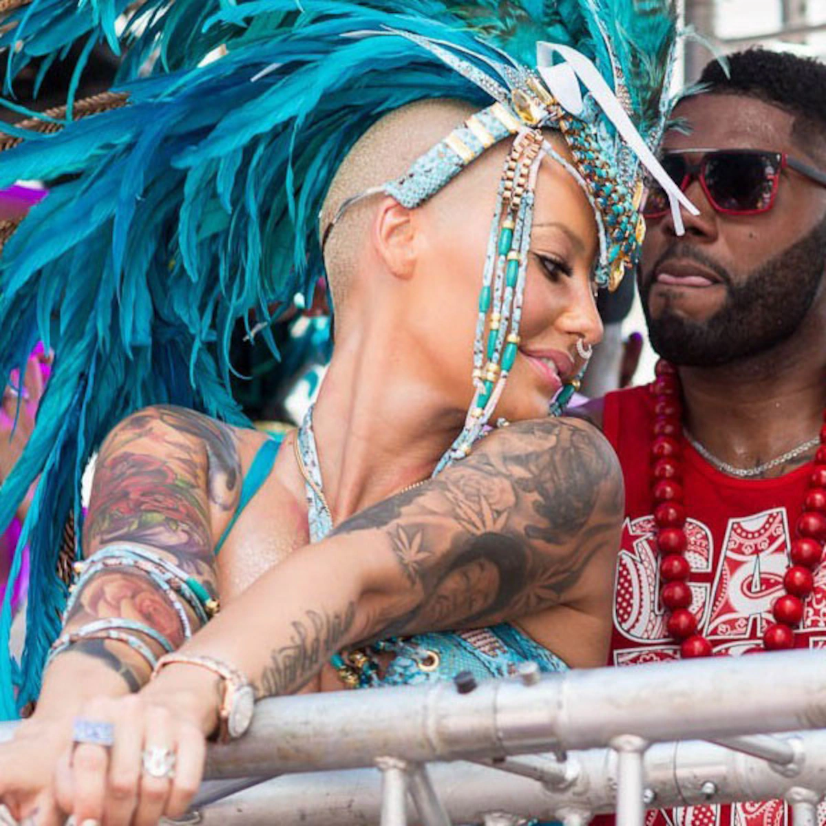 Watch a Nearly Naked Amber Rose Grind Her Butt on a Guy at Carnival