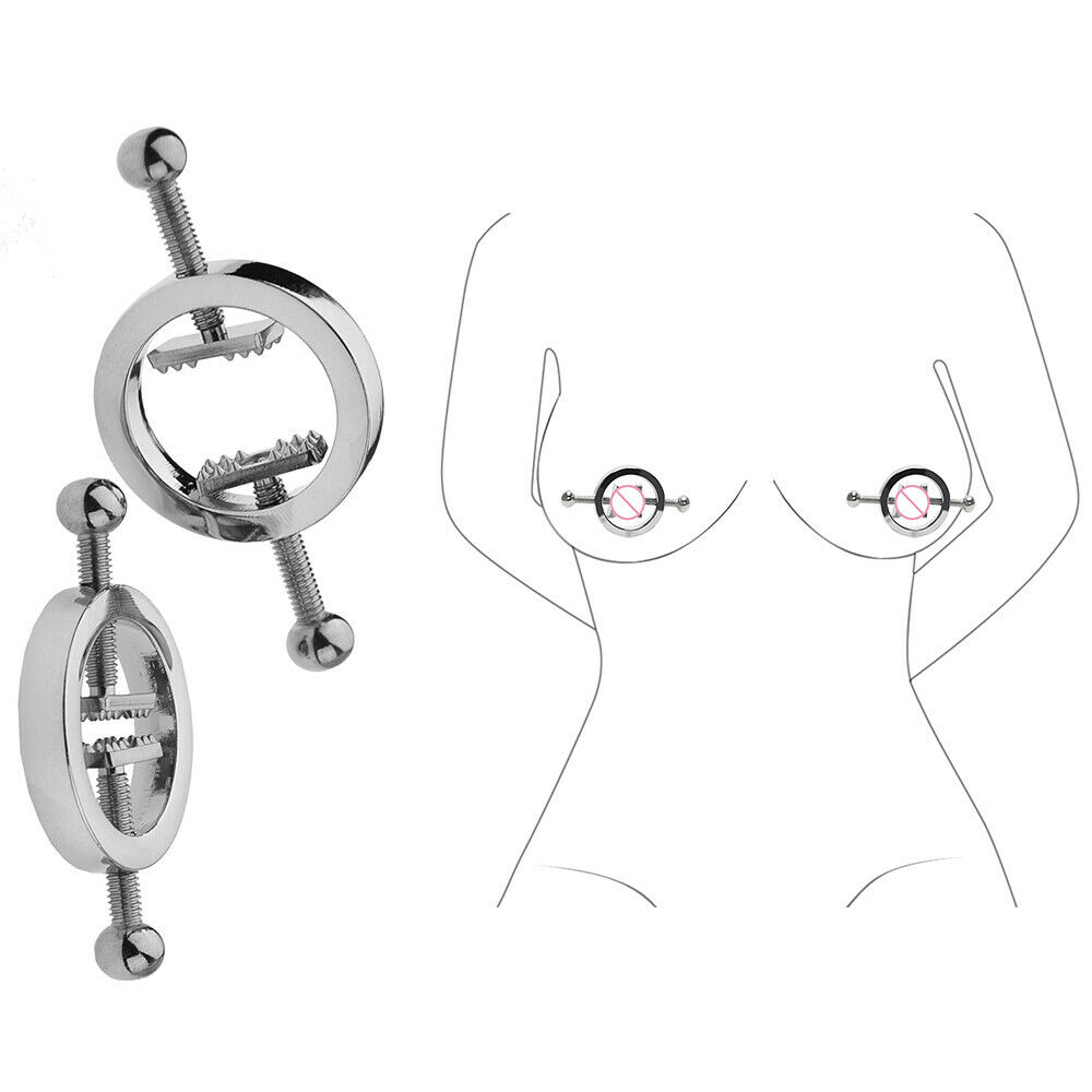 Female Stainless Steel Nipple Clamps Breast Clips Tease BDSM Bondage Sex Toy