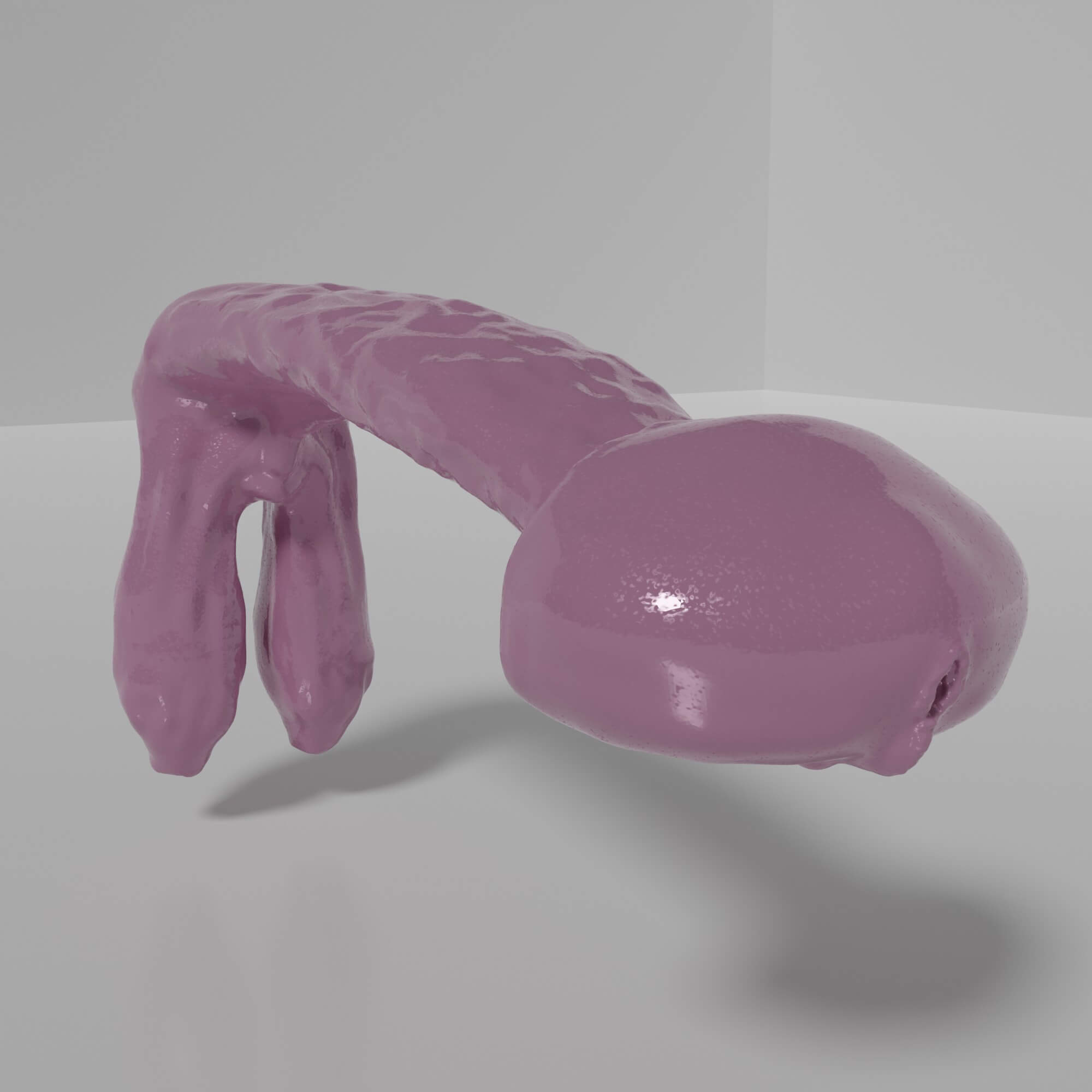 Flat Dildo With Bulbs in Balls