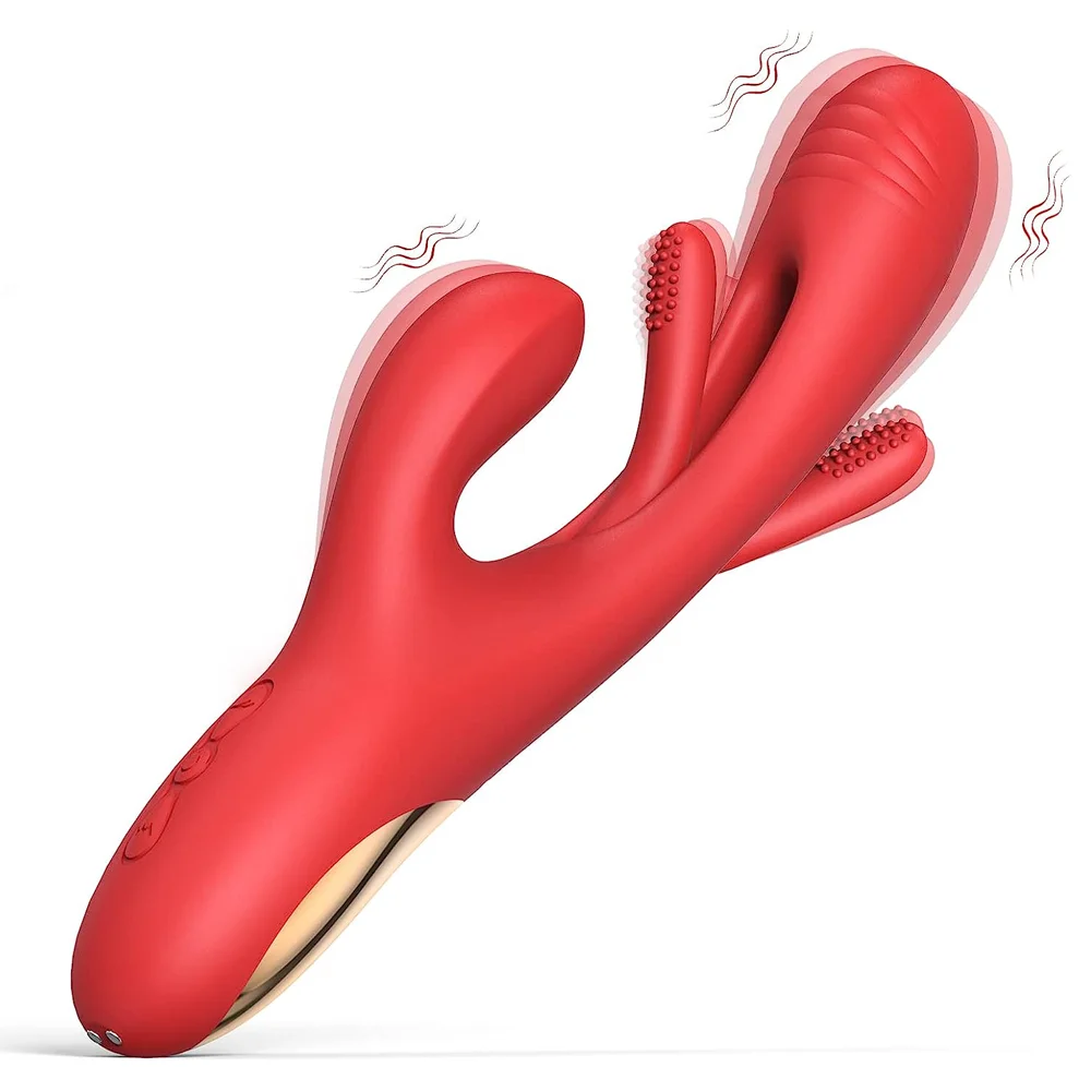 G Spot Rabbit Vibrator Dildo Sex Toy for Women Vibrator Massager with 7 Tongue Flapping 7 Vibration Modes for Nipple Anal Stimulation Waterproof Female Adult Sex Toys