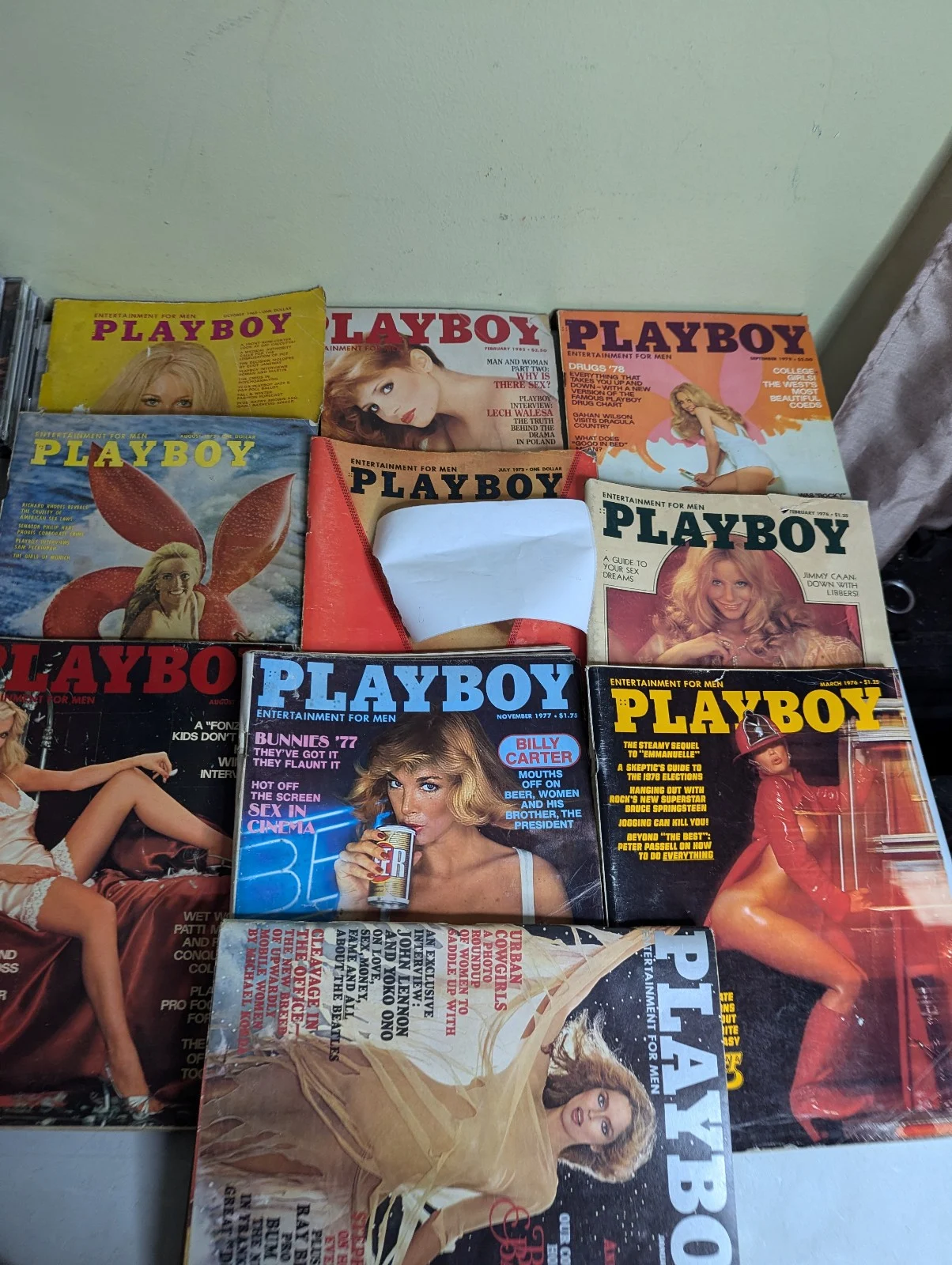 Vintage Playboy Magazines lot of 10 with centerfolds 2 Lifestyle Culture Magazines