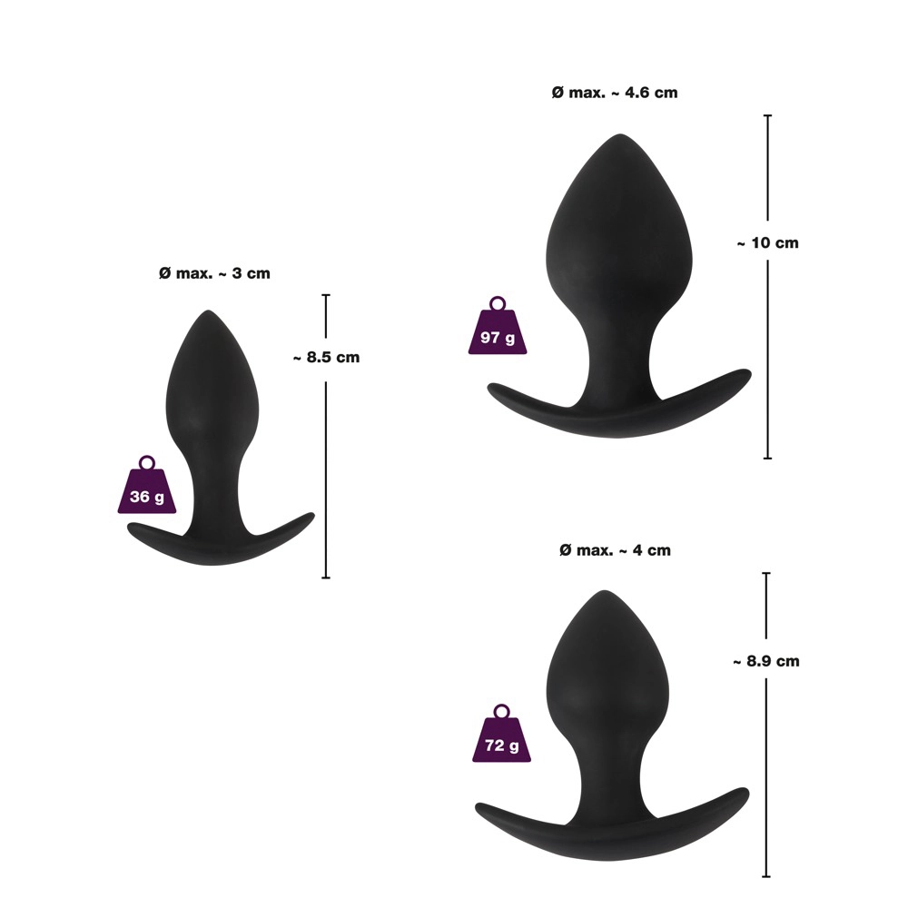3-delige Anal Trainer Set Van Black Velvets Gebruik Retro-series met mode-elementen die focussen op kleur en materiaal