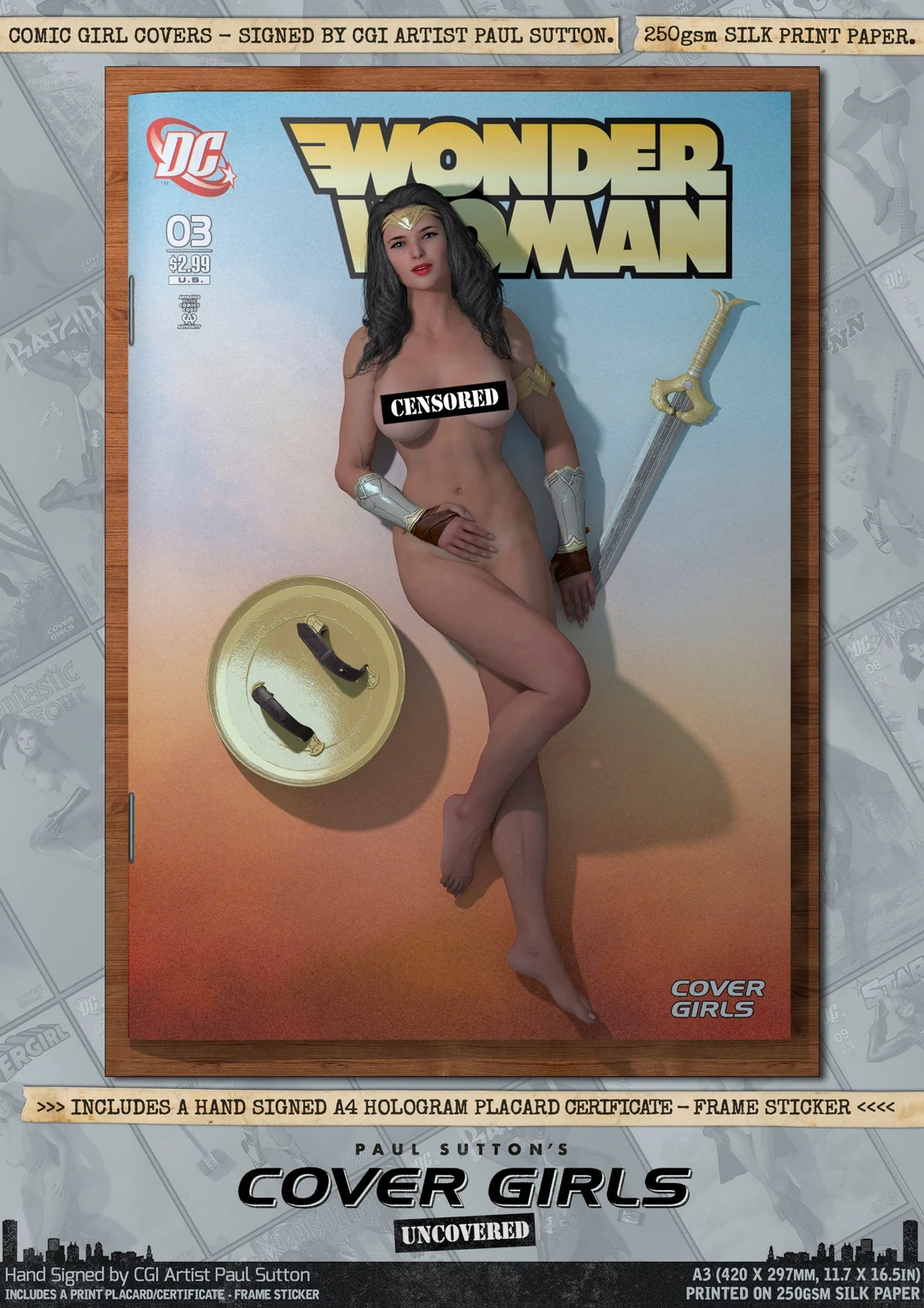 Wonder Woman Gal Gadot NUDE Pin-up Cover Girls