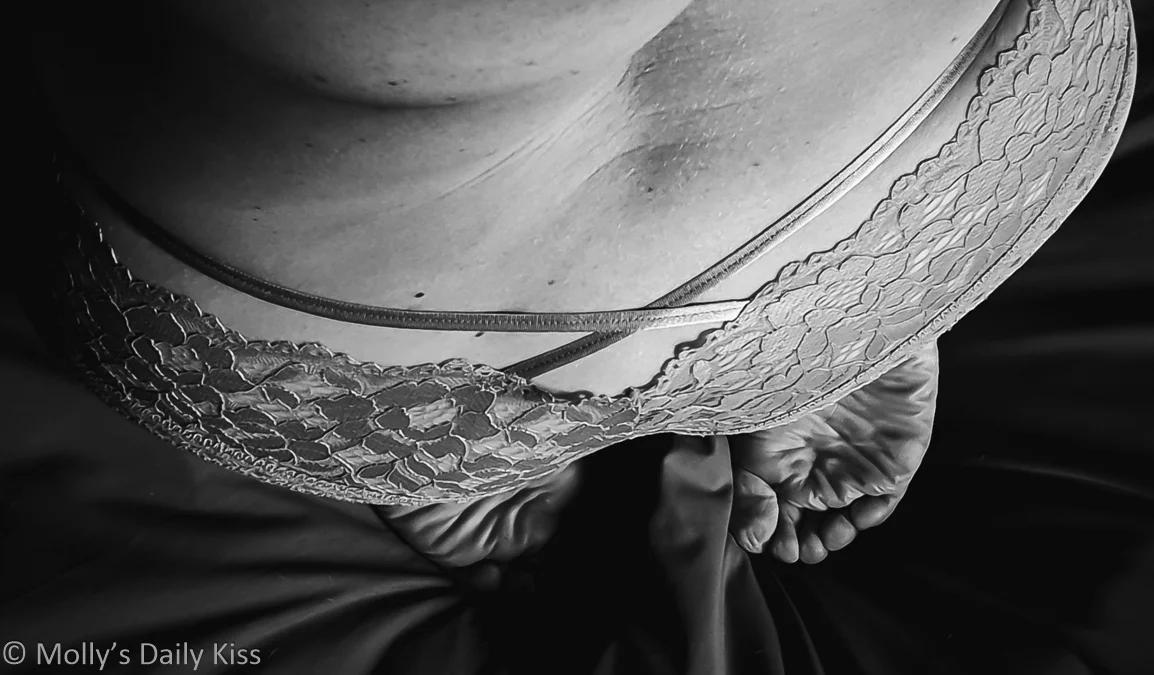 I want... you to fuck me with my knickers on