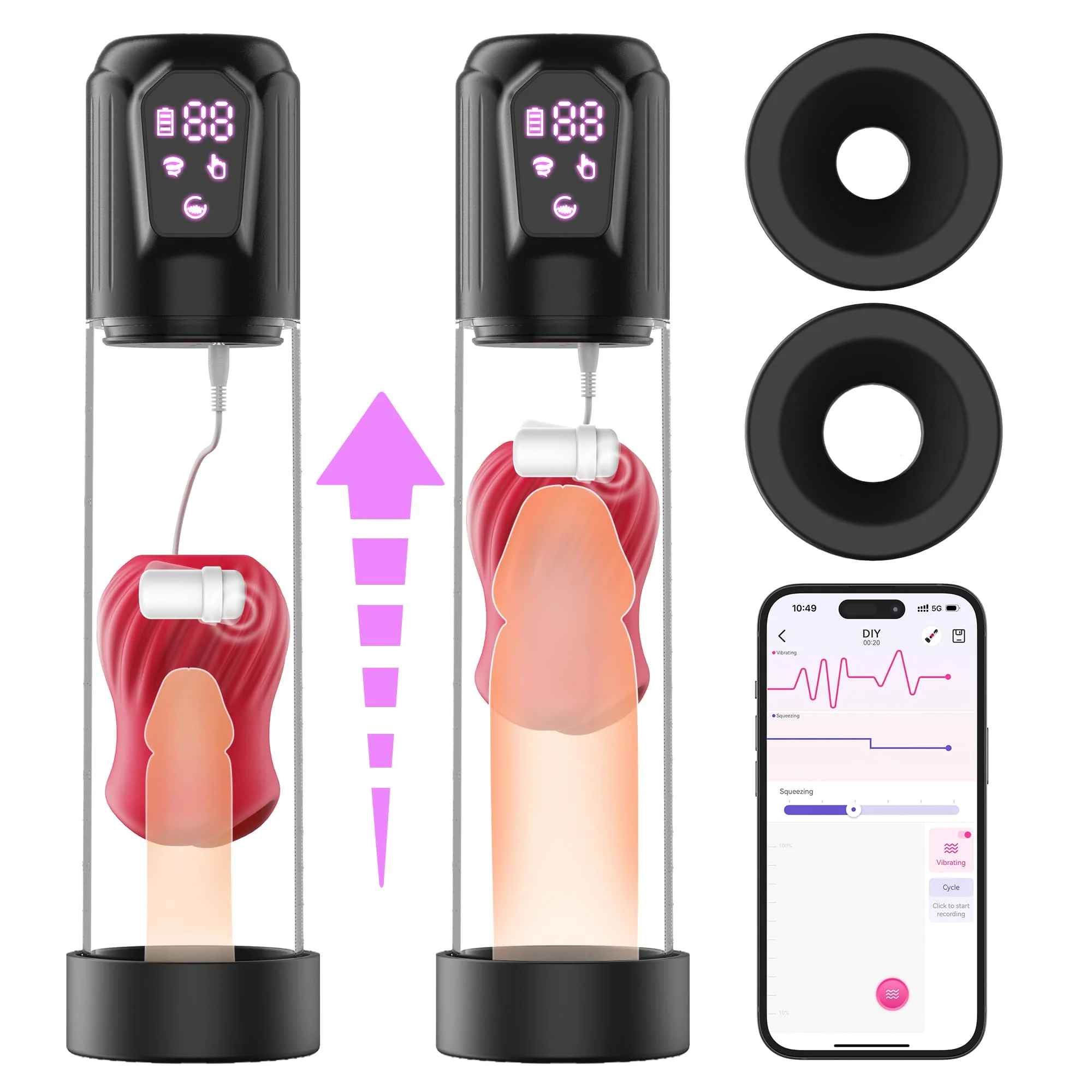 LAGOON App Control 2 in 1 Male Masturbation Pumps