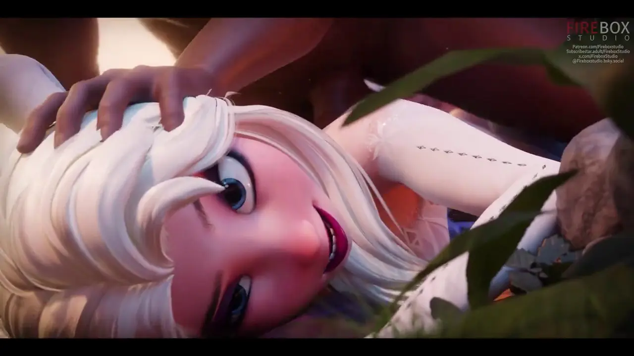 Anna grinding on Elsas ice dildo