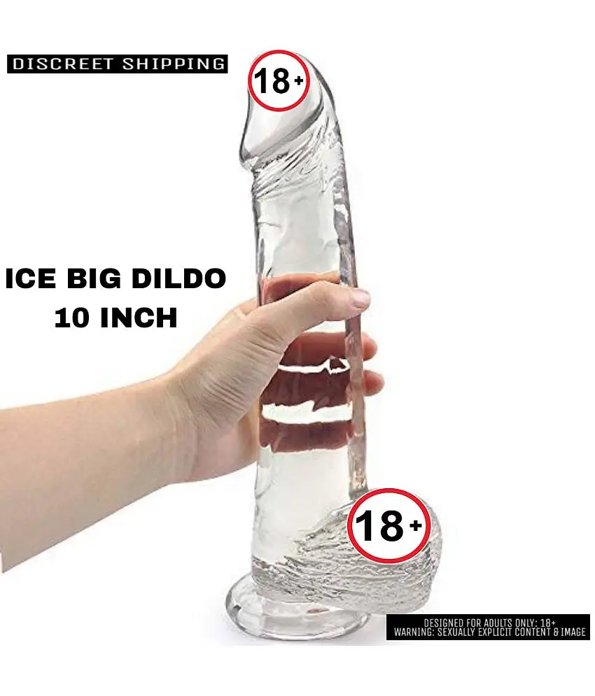 ICE BIG DILDO 10 Inches Transparent Color For Women
