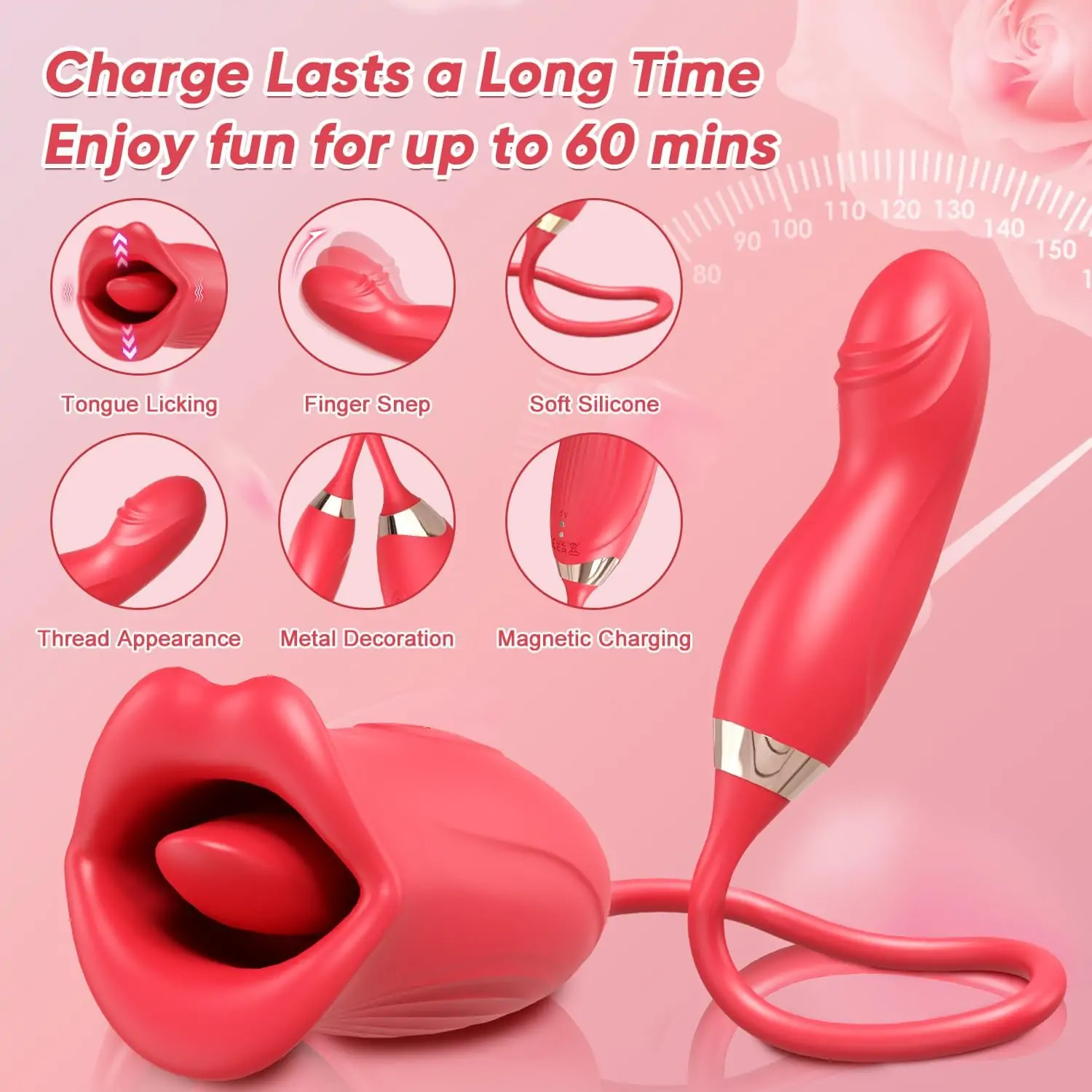 Tongue Licking Clitoral Vibrator with Finger Snapping Egg Vibrator