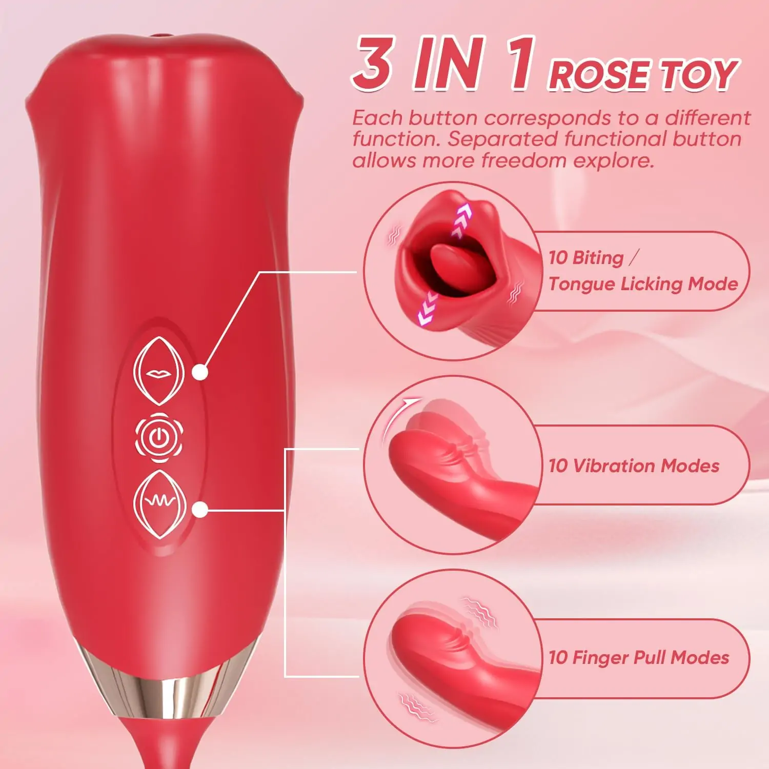 Tongue Licking Clitoral Vibrator with Finger Snapping Egg Vibrator