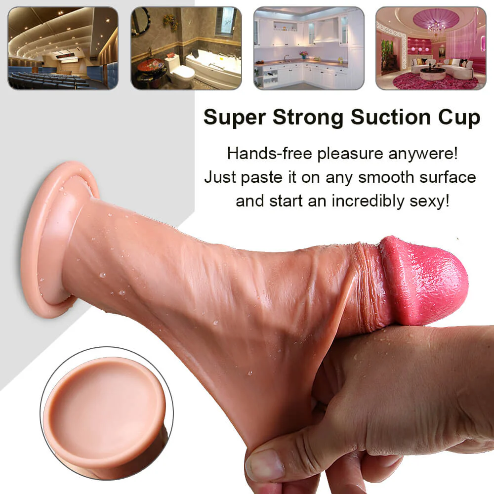 7 inch Dildo with Foreskin Sliding Realistic Dildo Best Buy Dildo