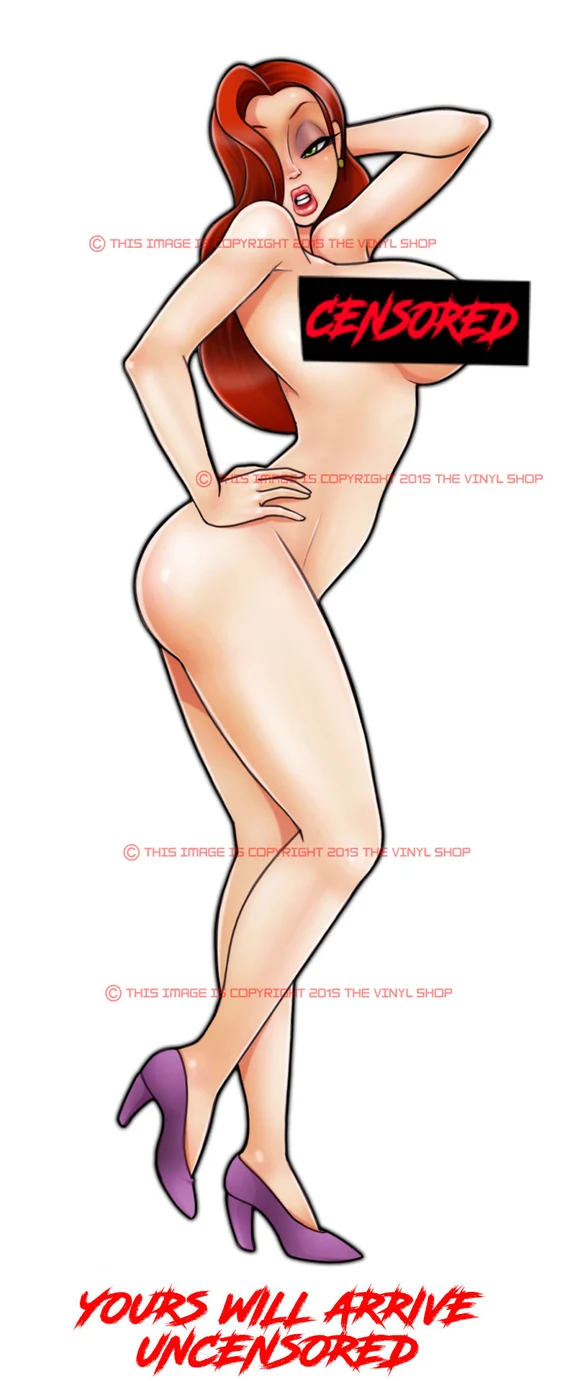 Garage Tools Box Decal 7 Inch Tall NUDE Jessica Rabbit Style Pin up Pinup Style Girl Hot Rod Sexy Girl Color Decal
