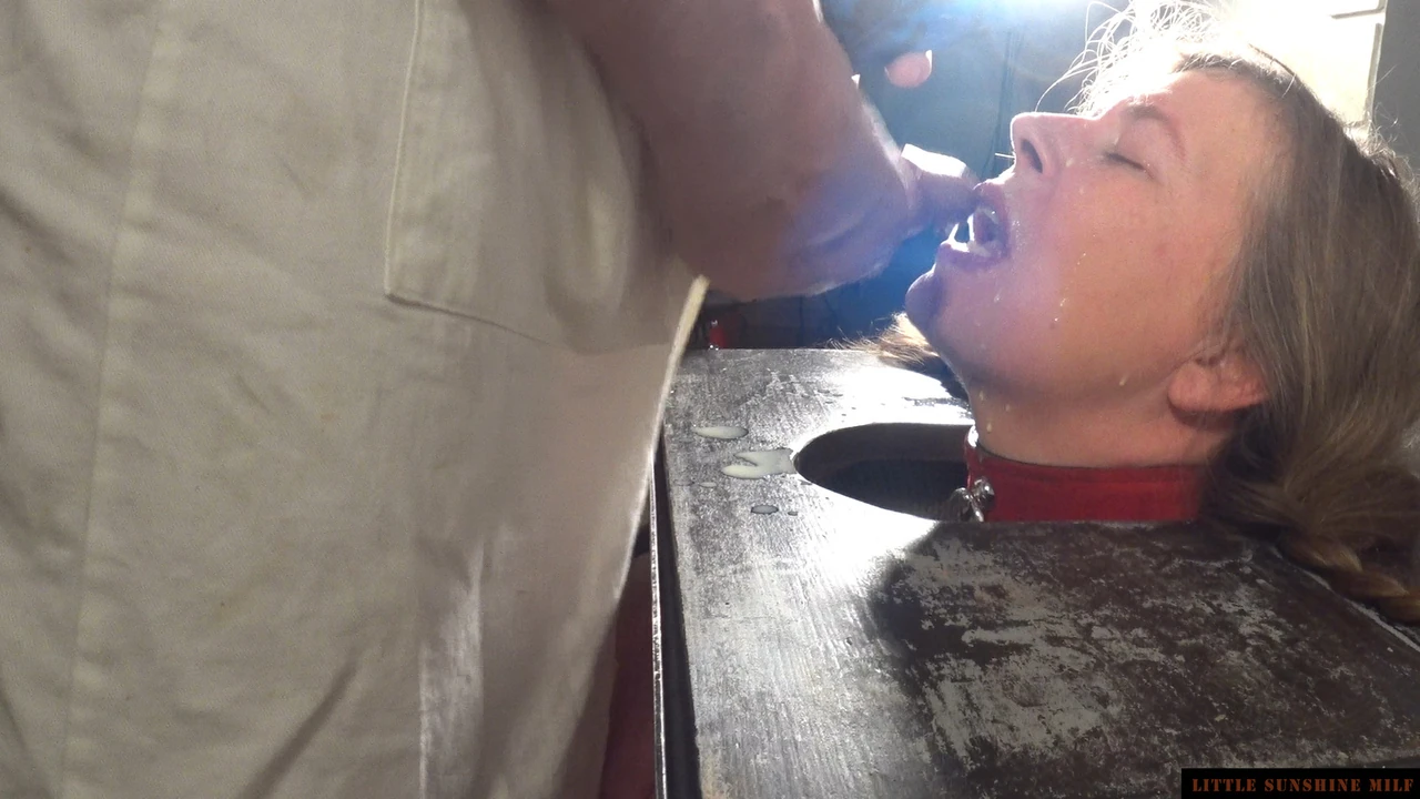 Facefucked in Pillory by Cock and a Bad Dragon