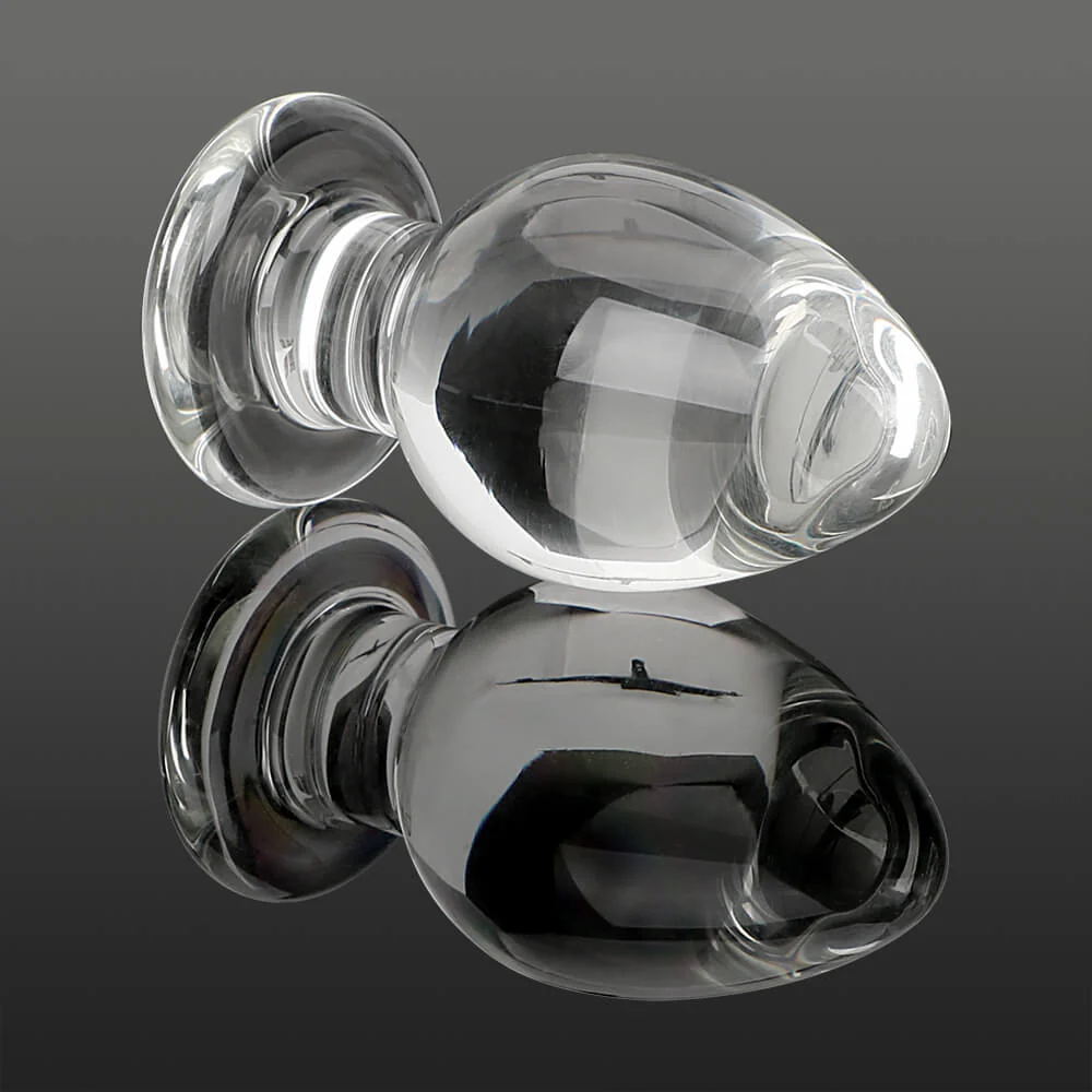 Transparent Wide Glass Dildo Anal Plug Stimulation Sex Toy