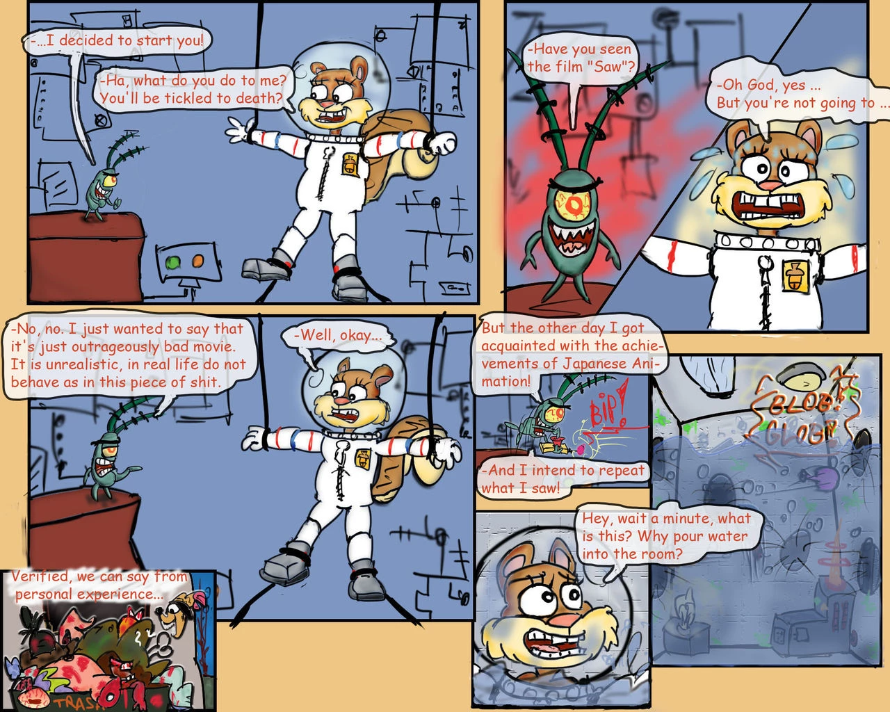 Sandy Cheeks fucked Plankton Spongebob Squarepants porn comic