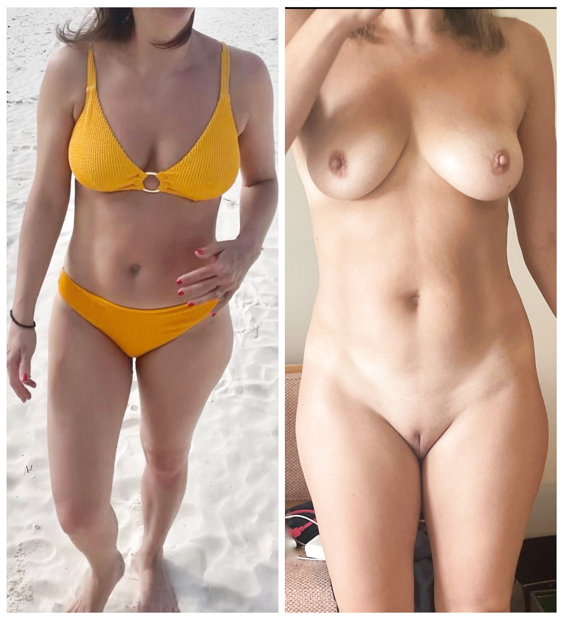 Bikini and then totally naked x