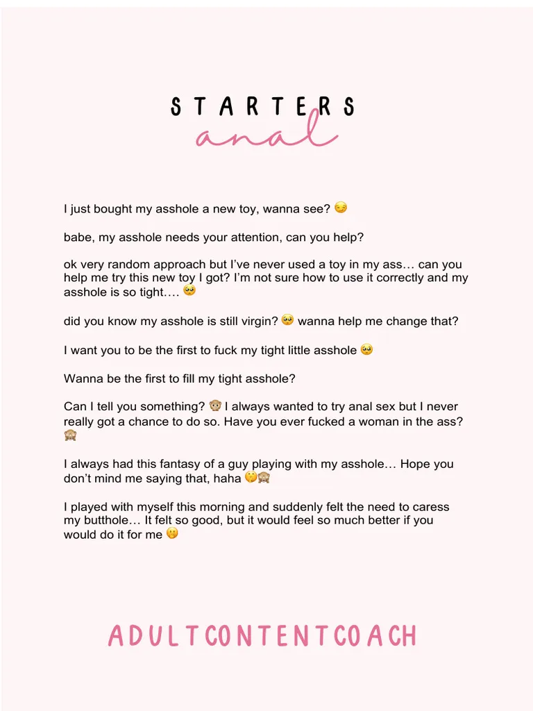 Anal Sexting Script