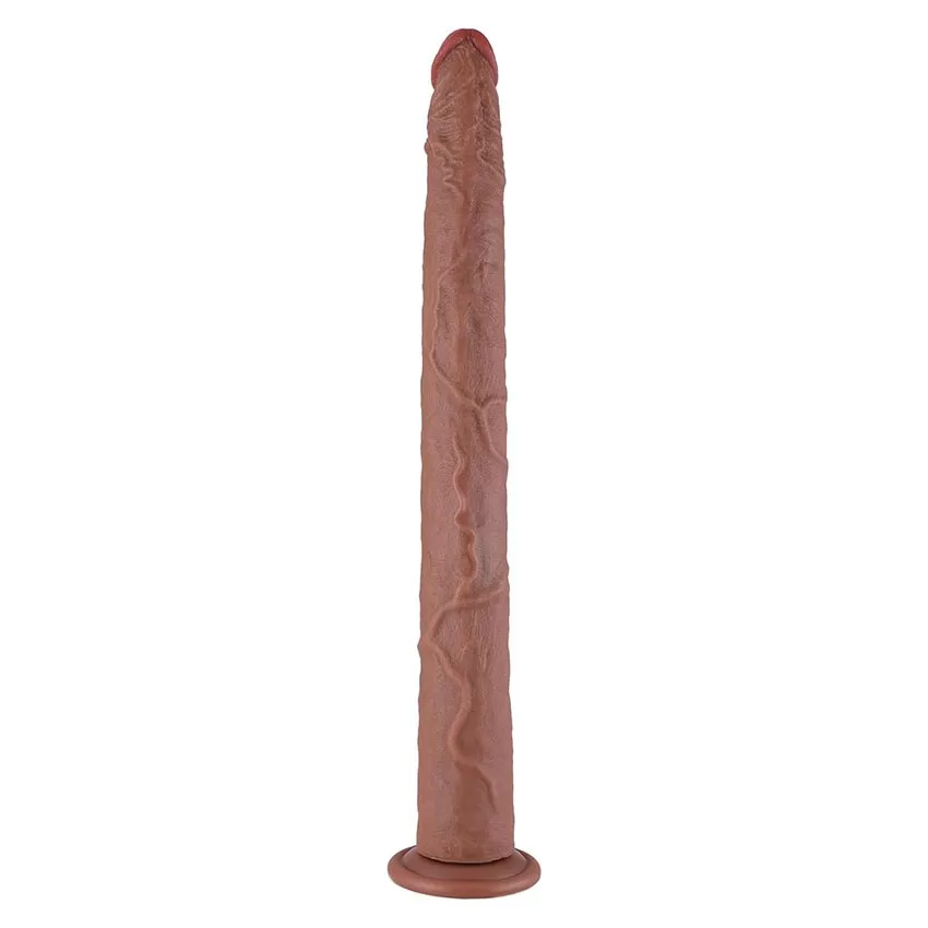 Consolador anal realista extralargo de color marrn de 198 con ventosa para hombres y mujeres