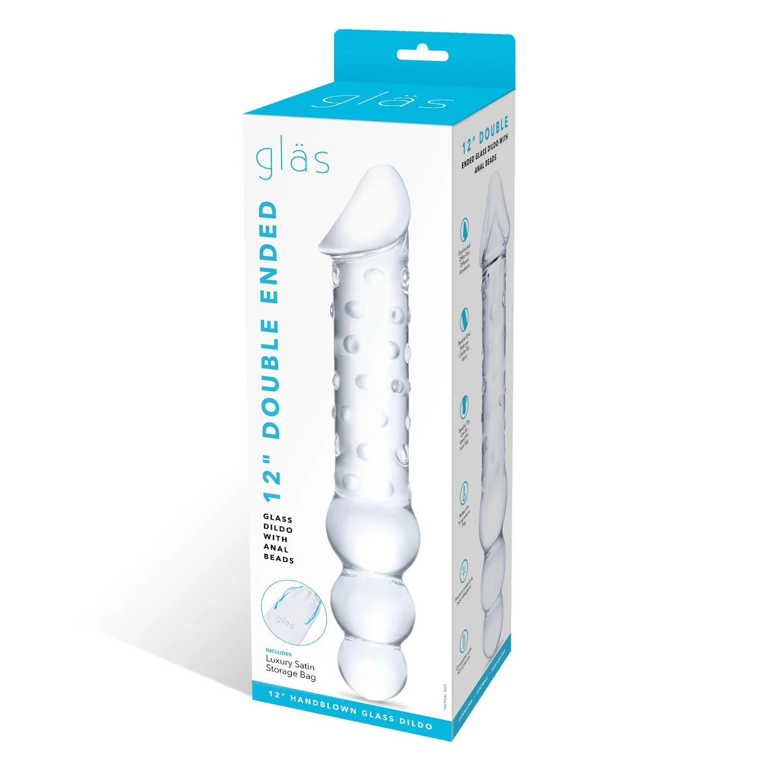 12 Double Ended Nubby Dildo with Beads