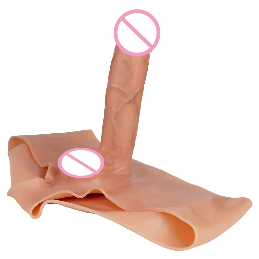 Vloeibare Siliconen Realistische Penis Lul Broek Hoge Elastische Grote Billen Slipje Voor Vrouwen Lesbische Travestie Transgender