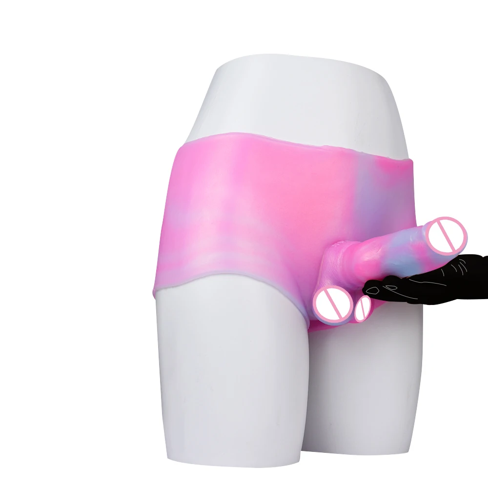 Faak Groothandel Zachte Siliconen Broek Met Dildo Stretchy Transgender Shorts Buigbare Penis Broek Voor Vrouwen Koppel