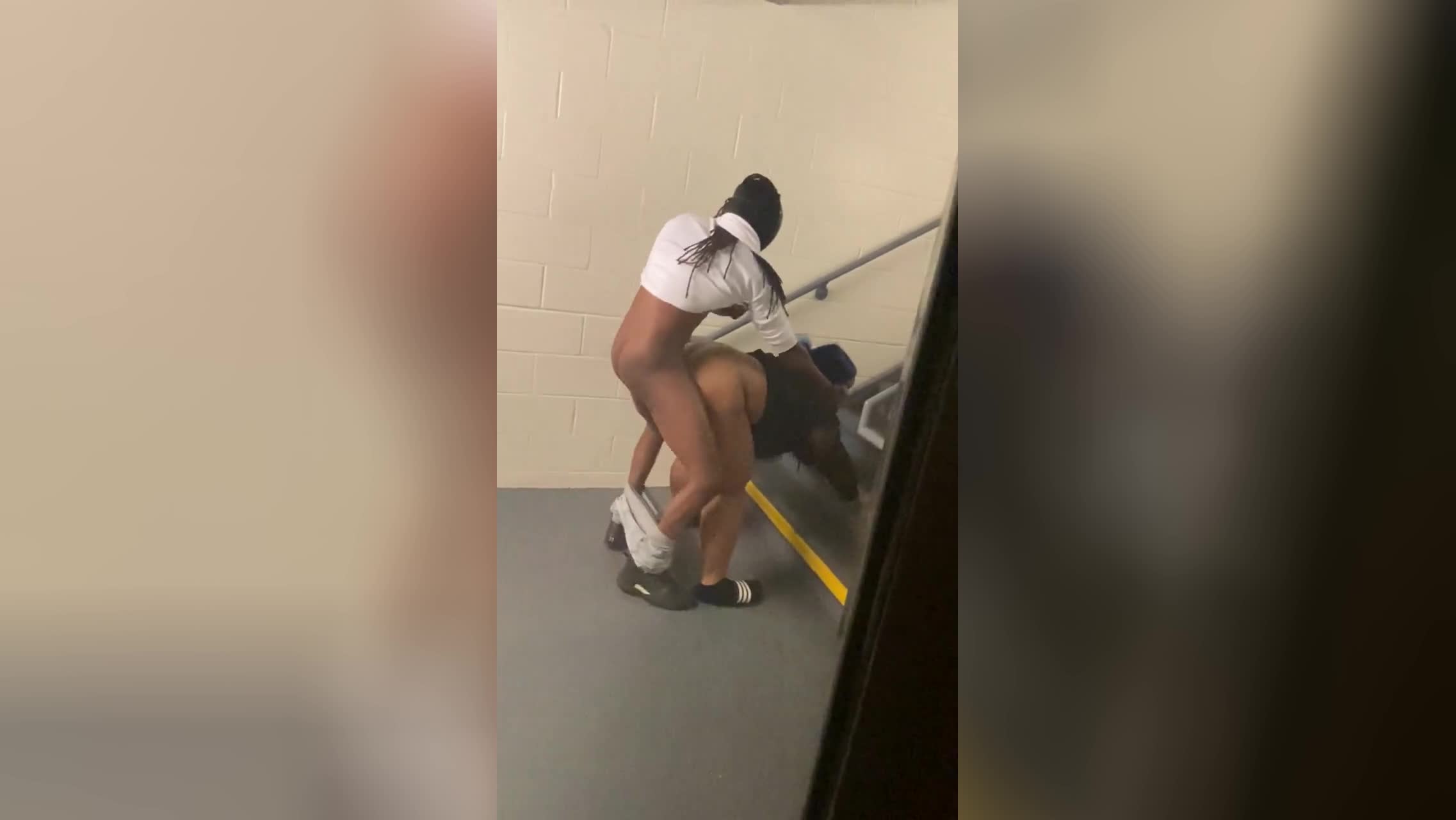 Caught On Camera Fucking On The Stairs