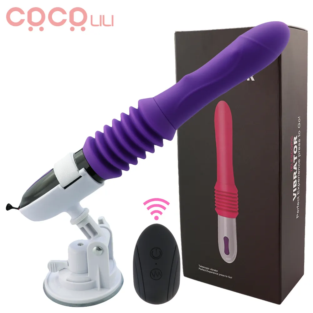 Thrusting Dildo Vibrator Automatic G Spot Vibrator With Suction Cup Sex Toy For Women Hand Free Sex Fun Anal Vibrator For Orgasm T200810 Van 2171