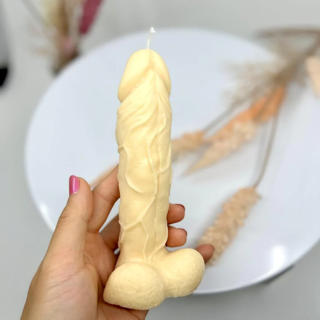 Handmade Natural Soy Wax 3D Sexy Ivory Penis Candle