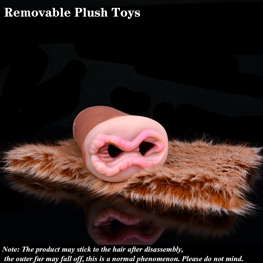 GEEBA Fantasy Animal Masturbator In Fur For Men Onahole Realistic Vaginal All-Pass Pocket Pussy Stroker Furry Silicone Sex Toys