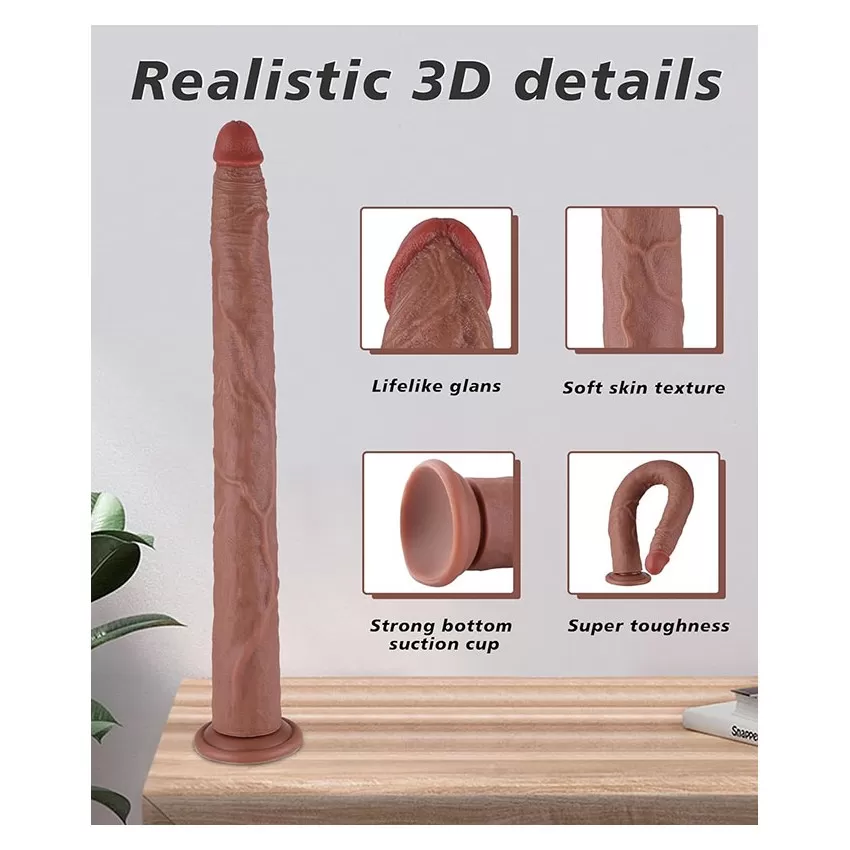 Extra lange 198 realistische bruine anale dildo met zuignap voor mannen en vrouwen