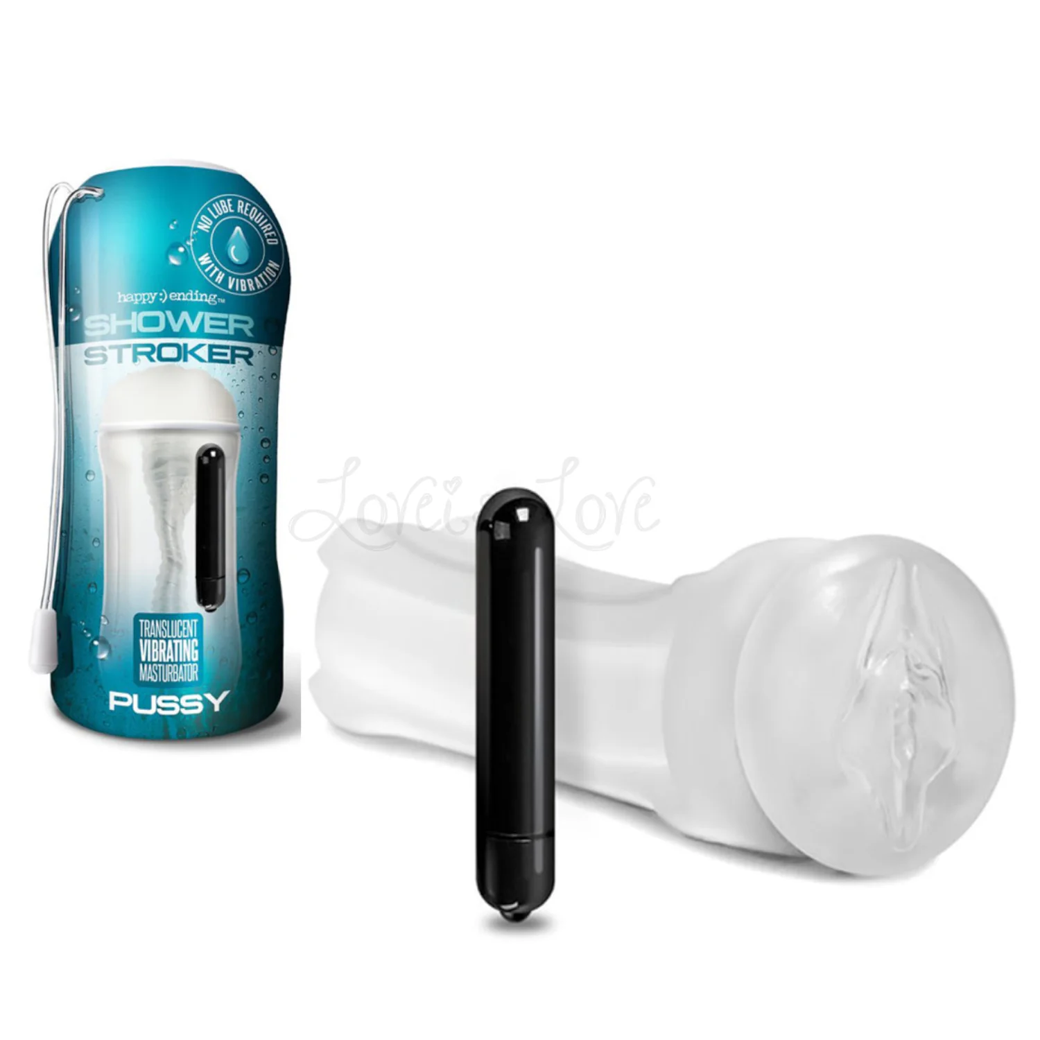 Happy Ending Self-Lubricating Shower Translucent Vibrating Stroker Pus