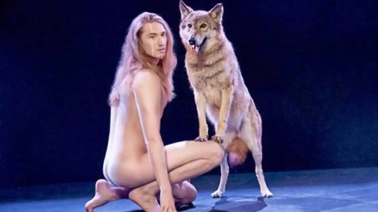 Bizarre video emerges of naked Eurovison entrant singing with live wolves