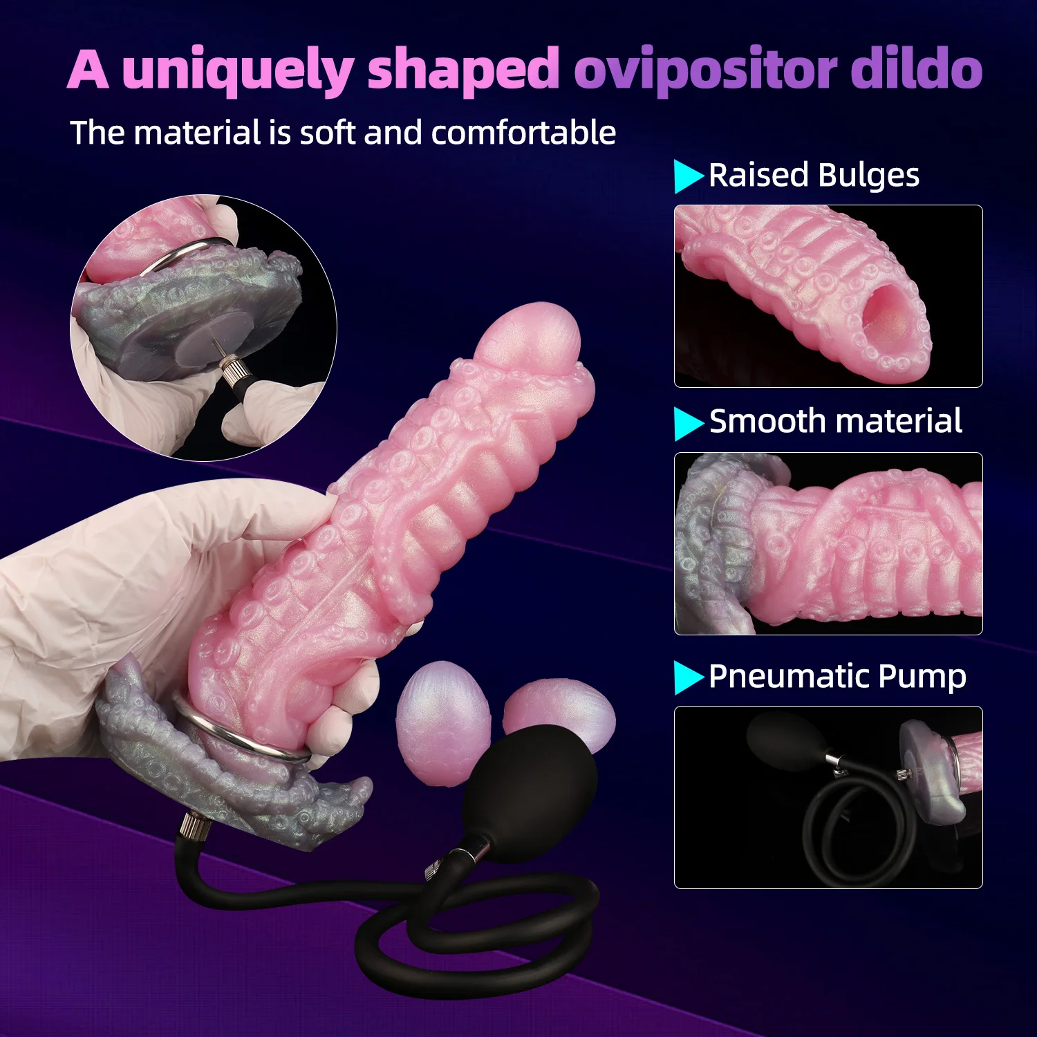 YOCY Innovate Design Vagina Anal Egg Laying Toys Fantasy Ovipositor Dildo air Pump Push Laying Eggs Ovipositor Sex Toys