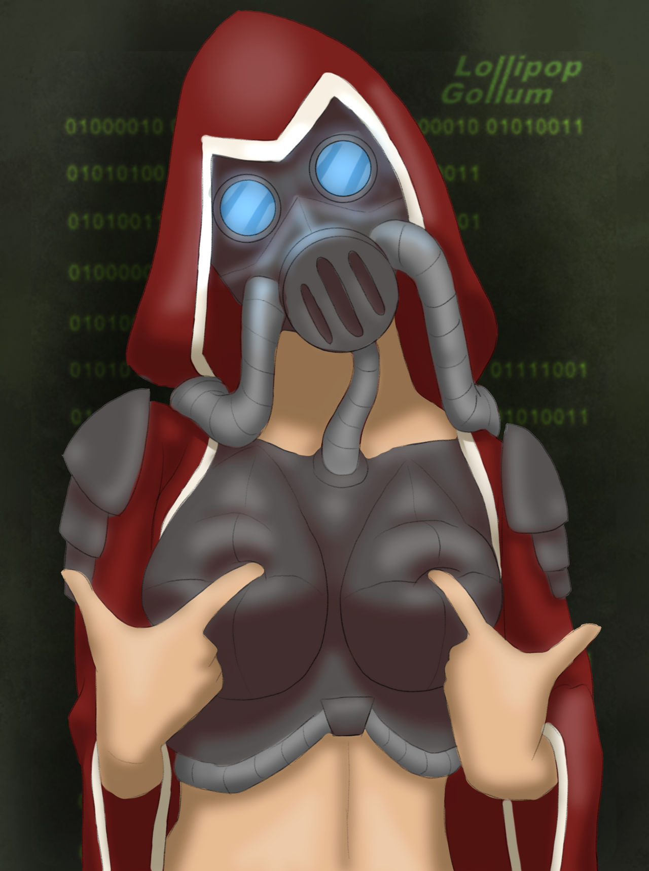 Tech priestess finger boobsqueeze by LollipopGollum on DeviantArt