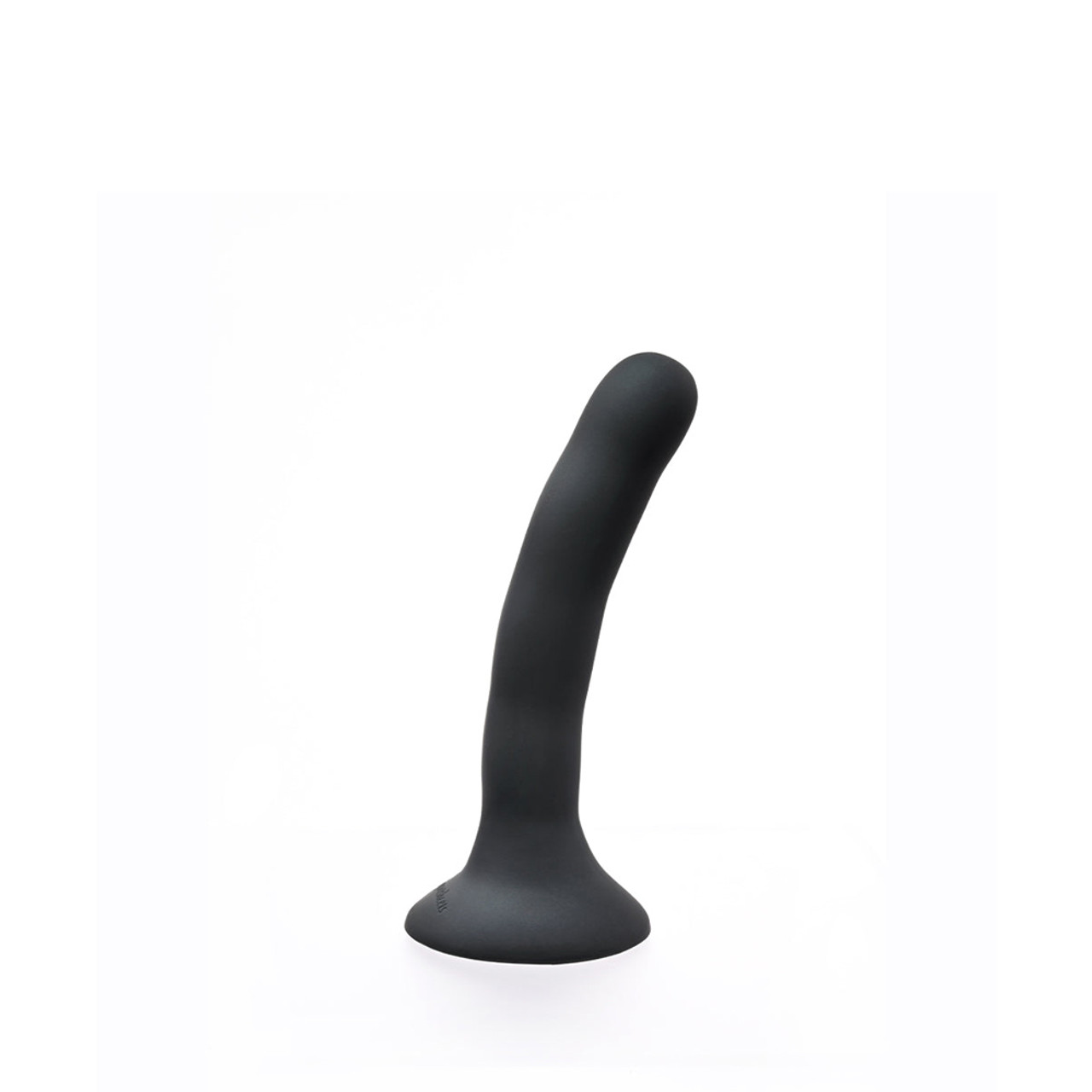 Buy the Please 5 inch Curved Silicone Dildo with Flared Base in Black