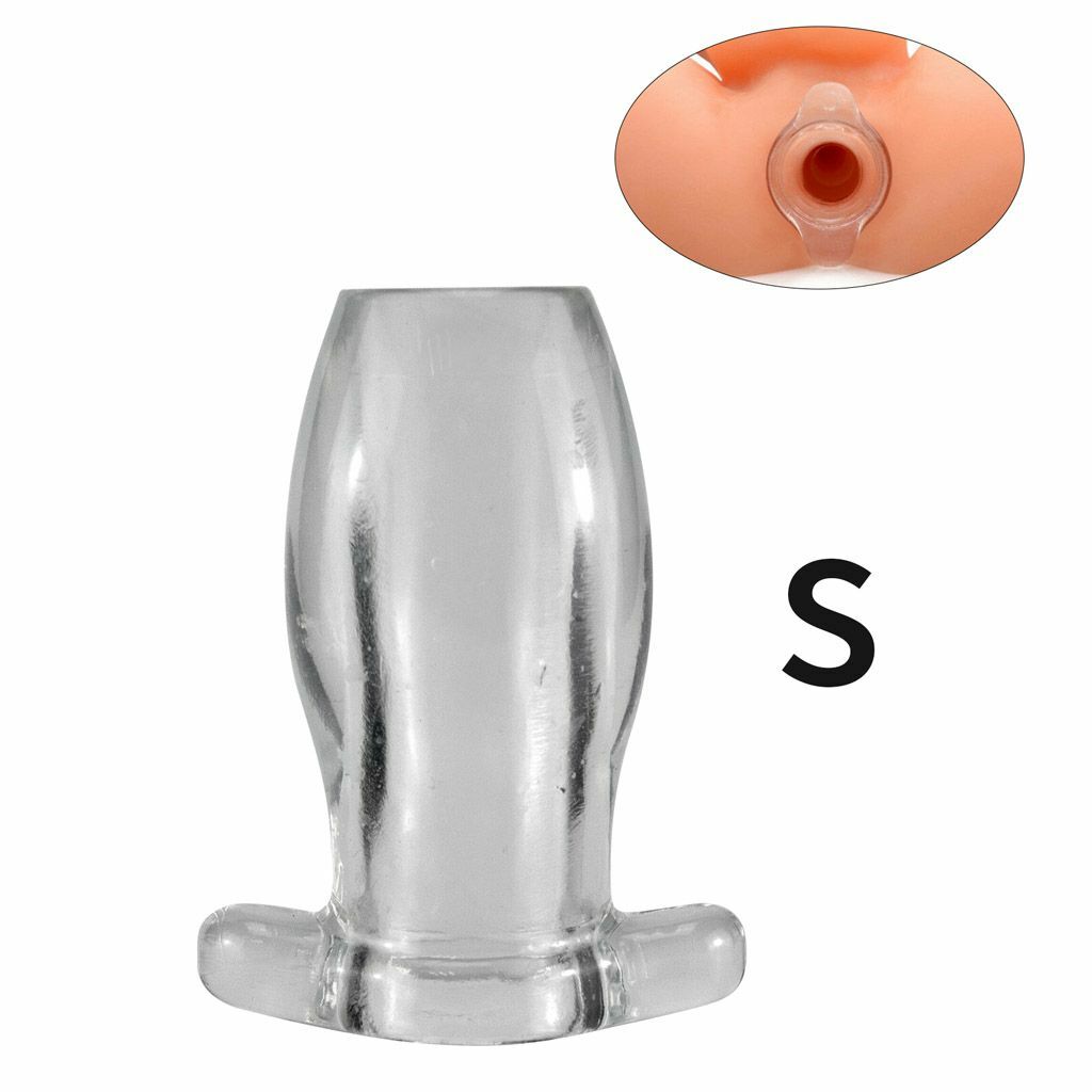 Clear Anal Sex Spreader Hollow Butt Plug Flared Dildo Deep Access Tunnel Probe