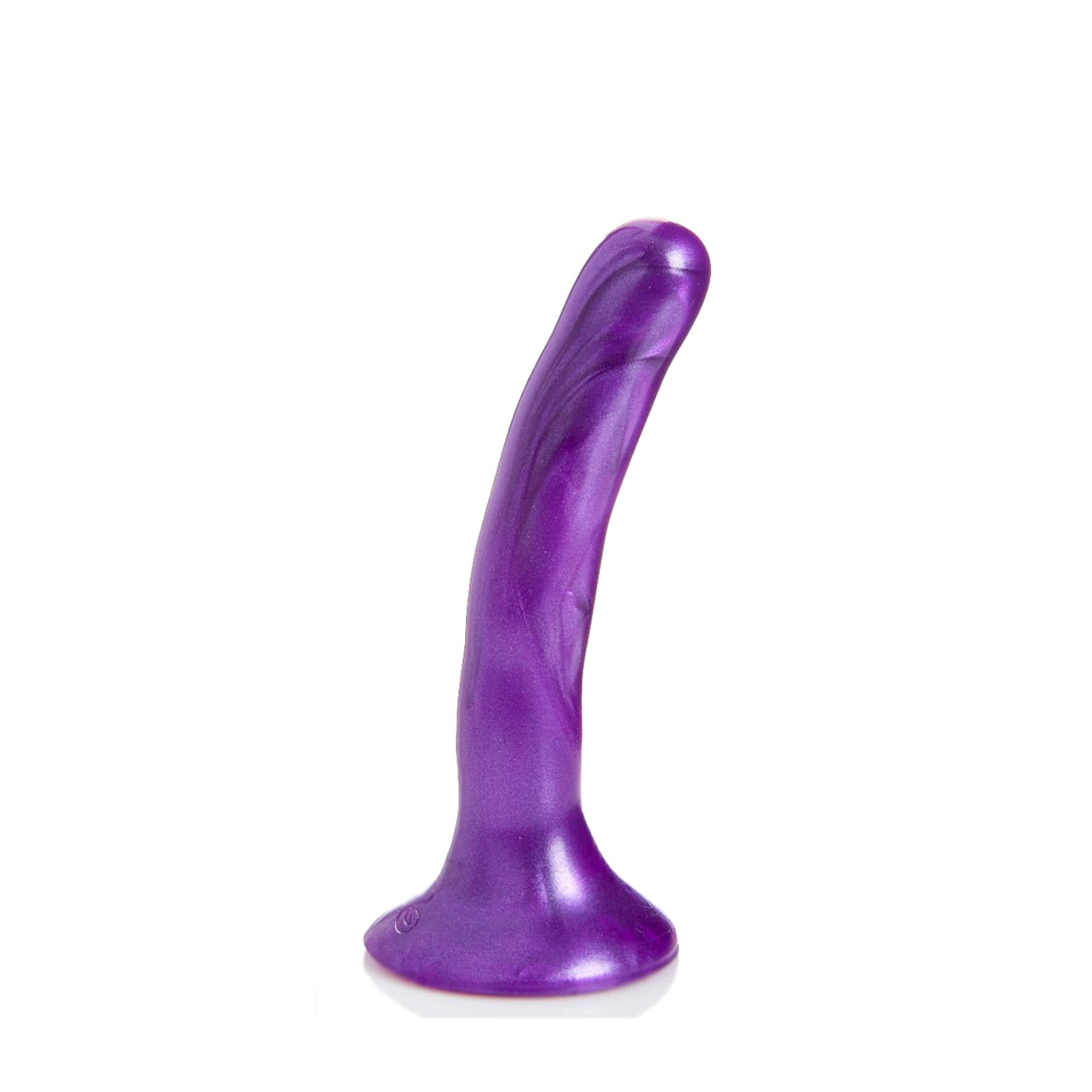 Buy the Please 5 inch Curved Silicone Dildo with Flared Base in Purple