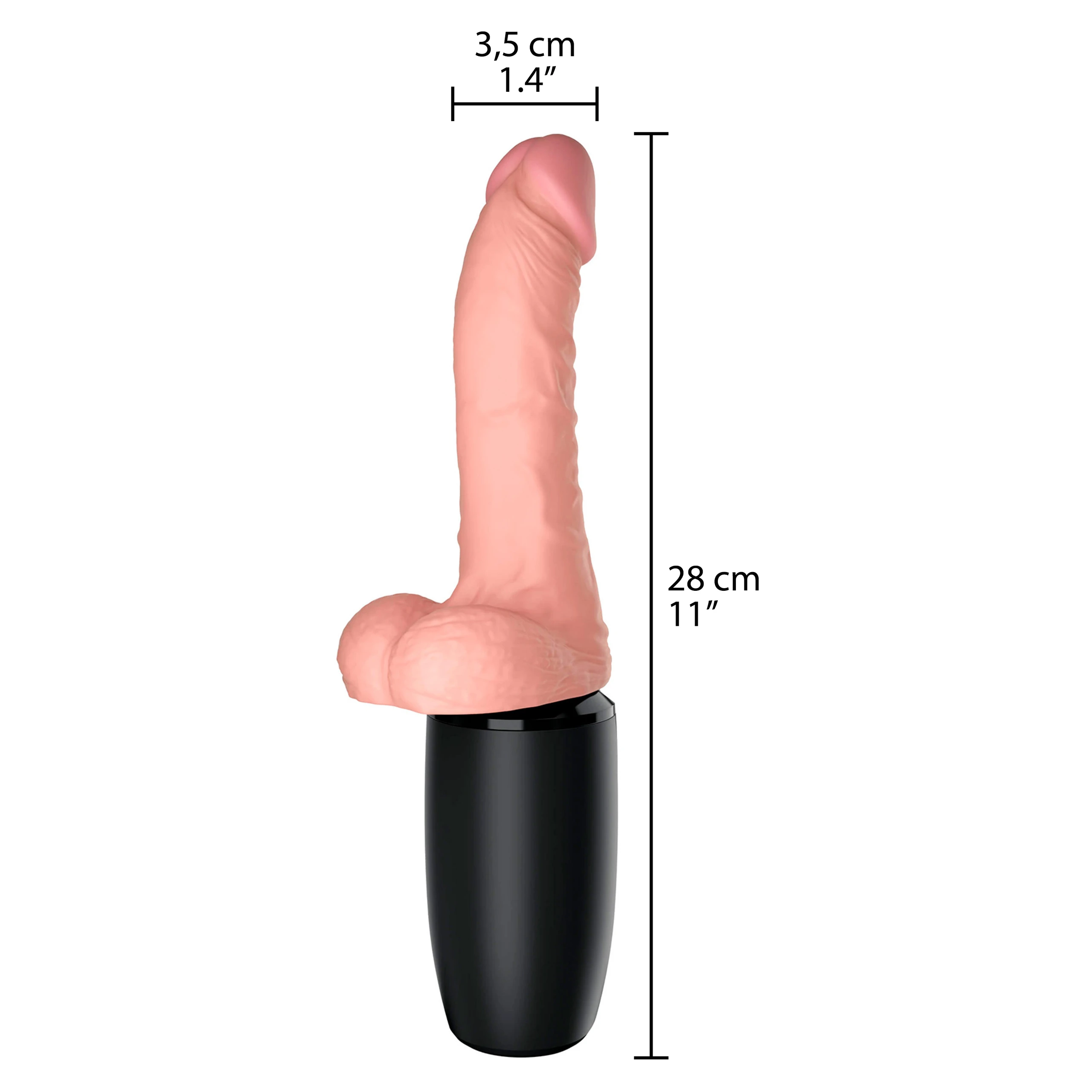 King Cock Plus Thrusting Dildo met Ballen 28 cm