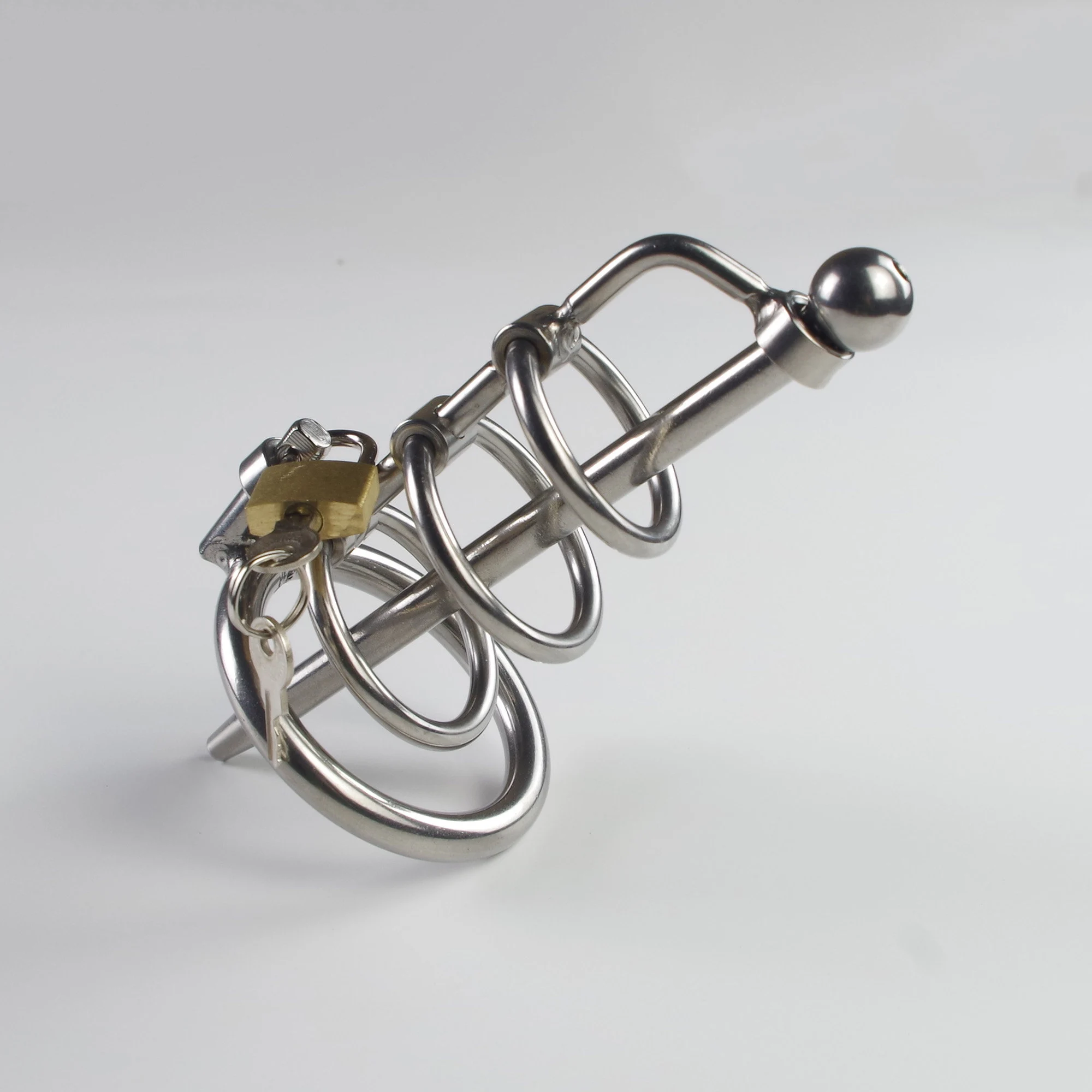 sissy makes pp disappear with urethral chastity device